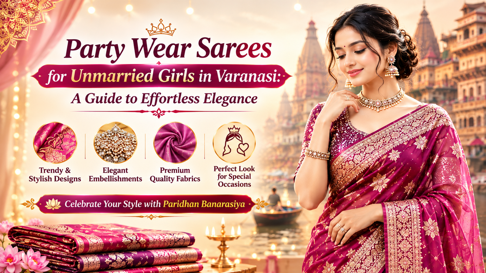 Party Wear Sarees for Unmarried Girls in Varanasi: A Guide to Effortless Elegance